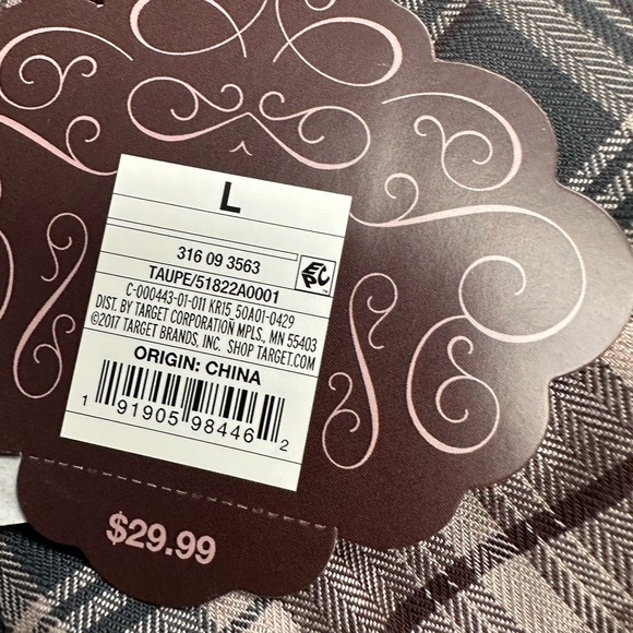 KNOX ROSE WOMEN'S PLAID PUFF LONG SLEEVE SHIRTDRESS - BROWN PLAID NEW WITH - Picture 2 of 2